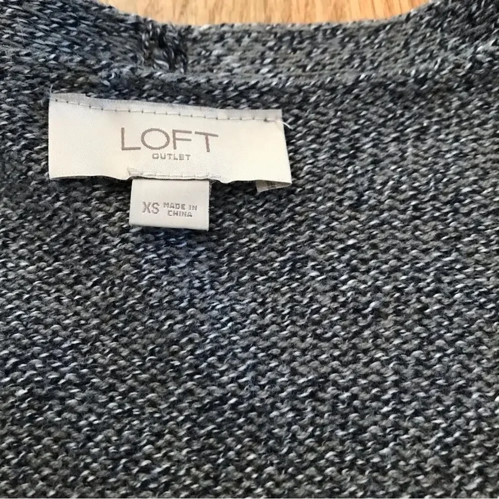 LOFT Outlet Long Line Grey Cardigan with pockets size XS